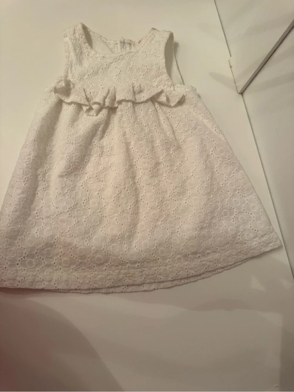 Cat & Jack White Eyelet Ruffle Dress